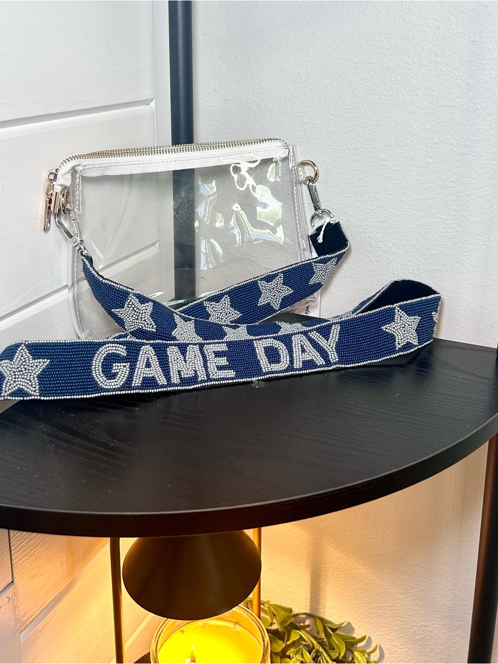 Beaded Navy 'Game Day' Strap
